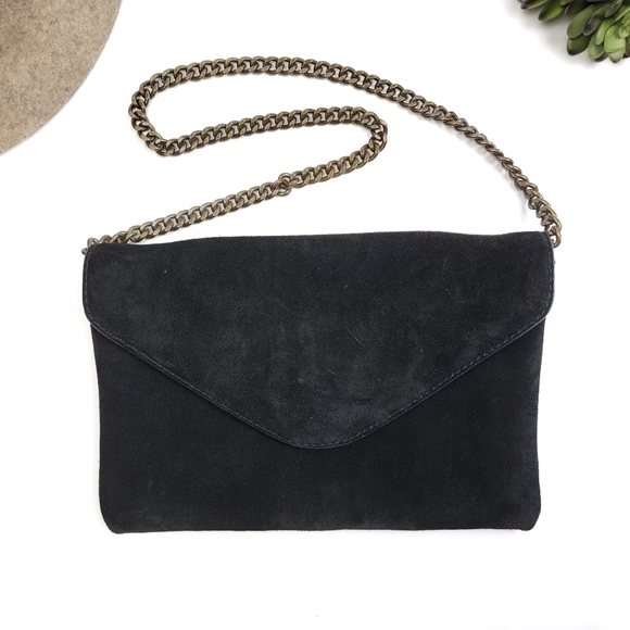 J. Crew Black Suede Clutch - Picture 1 of 13